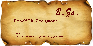 Bohák Zsigmond névjegykártya