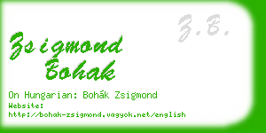 zsigmond bohak business card