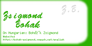 zsigmond bohak business card